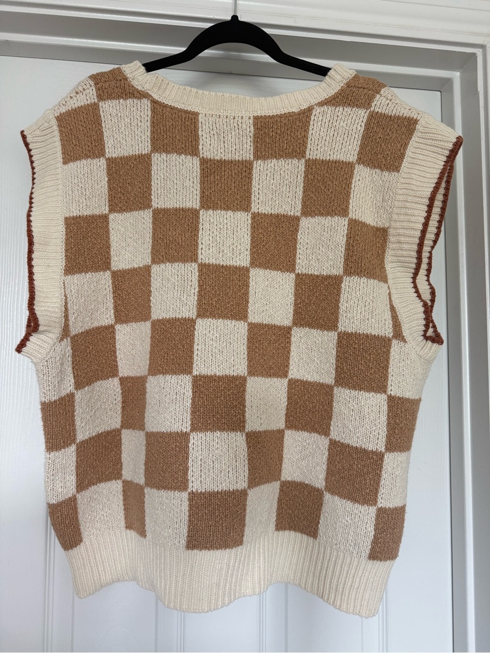 Anthropologie Maeve Cream and Tan Knit Vest - Picture 2 of 3